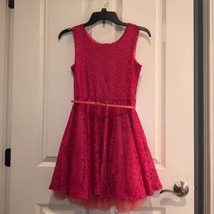 pink lace dress